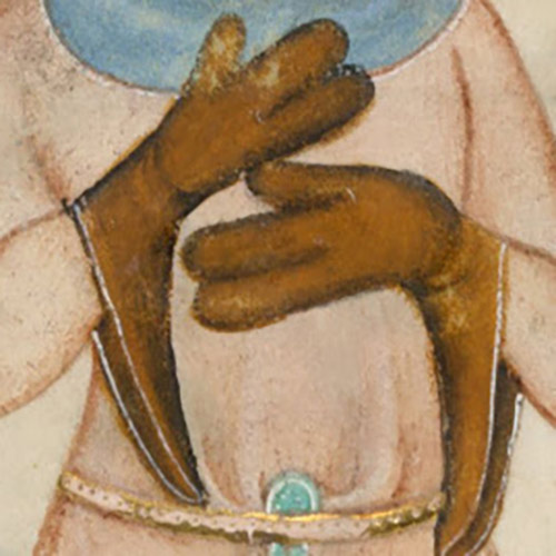 Bild mittelalterlicher Handschuhe mit drei Fingern 02