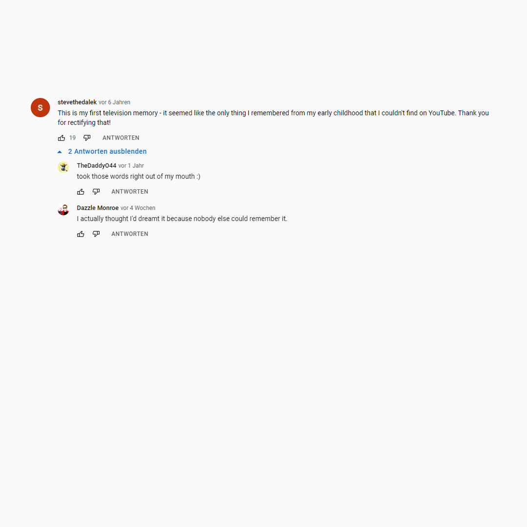 Screenshot eines youtube Kommentars zu Boffs Island