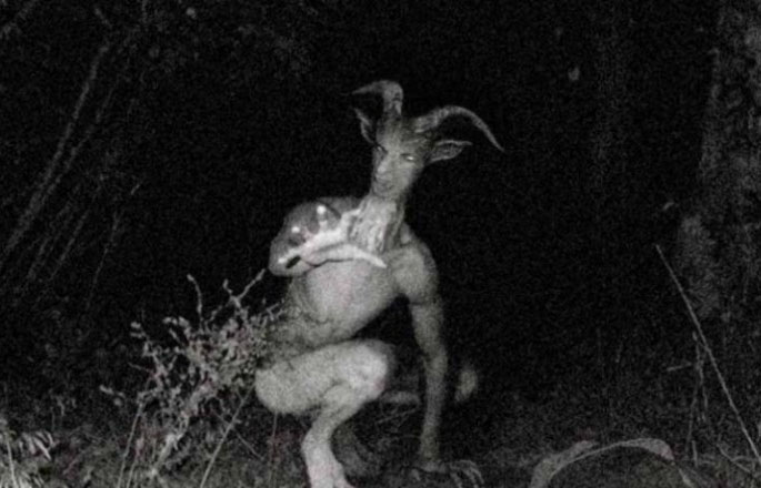 Goatman Ziegenmann phantastische Darstellung einer Legende